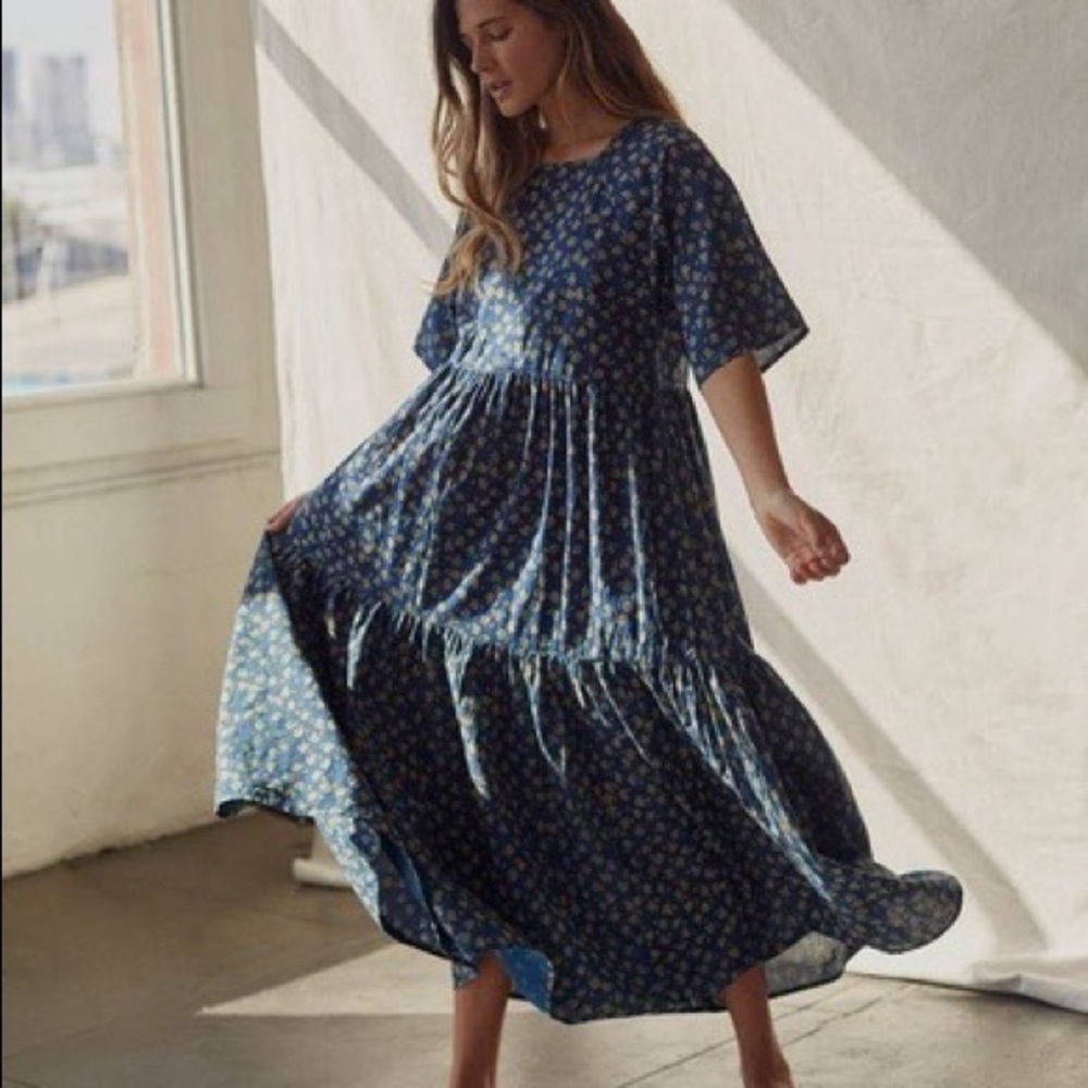 Christy Dawn Theo Dress in Navy Poppy